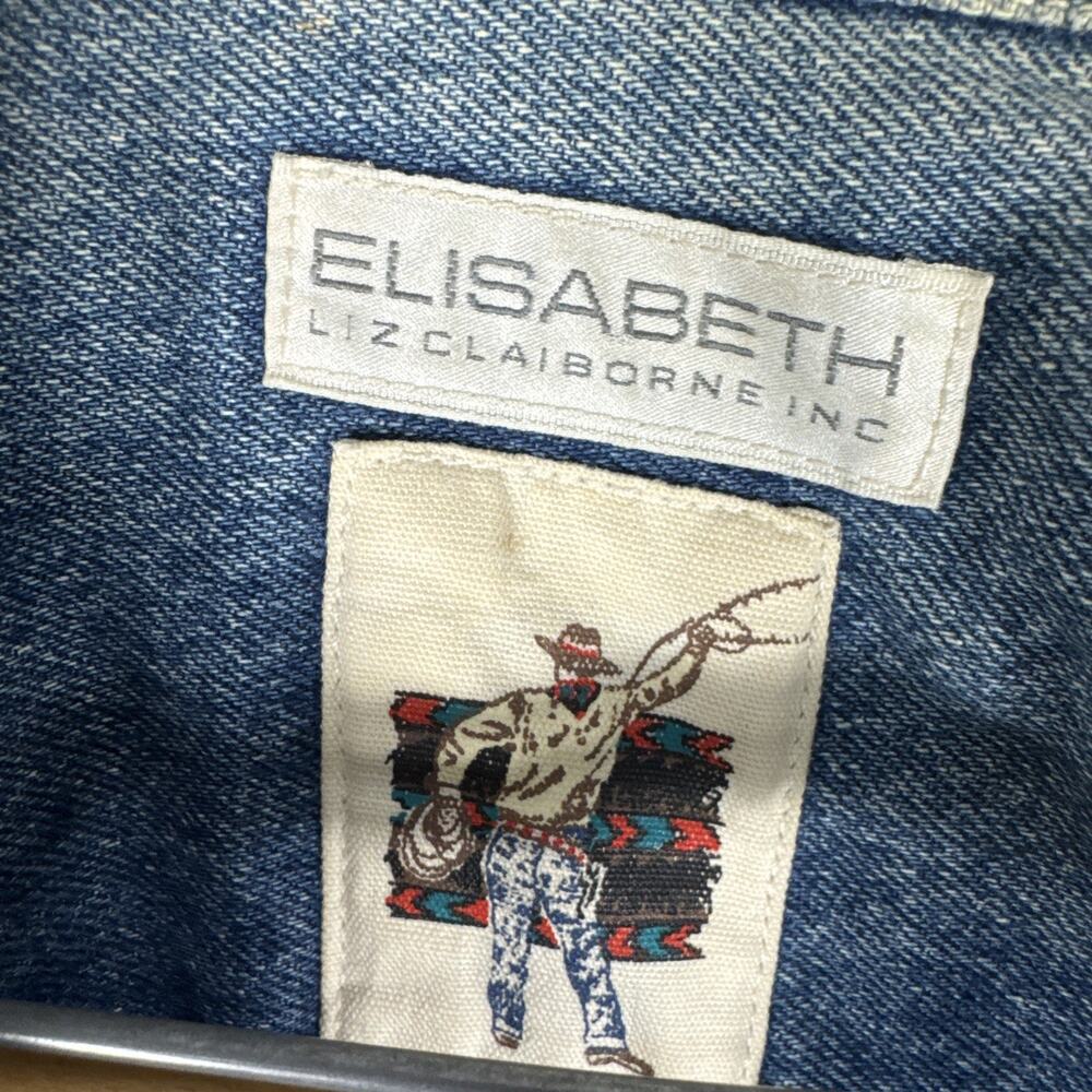 Vintage Elisabeth Liz Claiborne Blue Denim Jacket Western Cowboy Women’s 18 - Picture 4 of 7